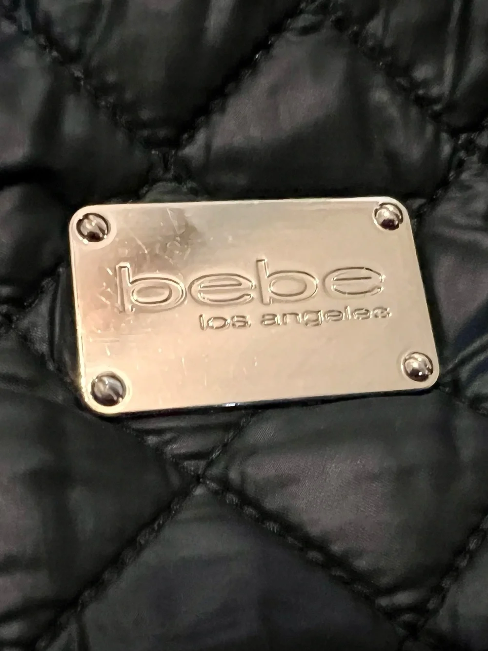 bebe Quilted Black Backpack